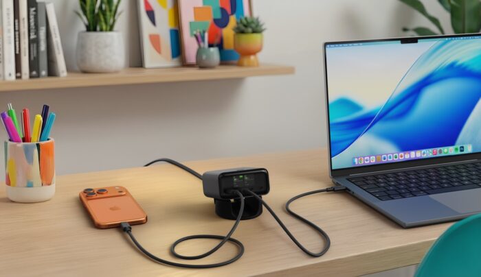 Satechi ChargeView 140W Desktop Charger(4xUSB-C) - Space Black - Image 4