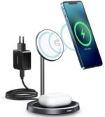 Choetech Wireless Charging Stand 15W MagSafe 2 в 1 – Сив