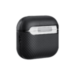 Magsafe Калъф за Apple AirPods Pro 3, Pitaka Aramid Fiber Magnetic Black/Grey Case, Черен