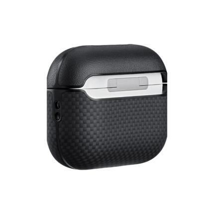 Magsafe Калъф за Apple AirPods Pro 3, Pitaka Aramid Fiber Magnetic Black/Grey Case, Черен