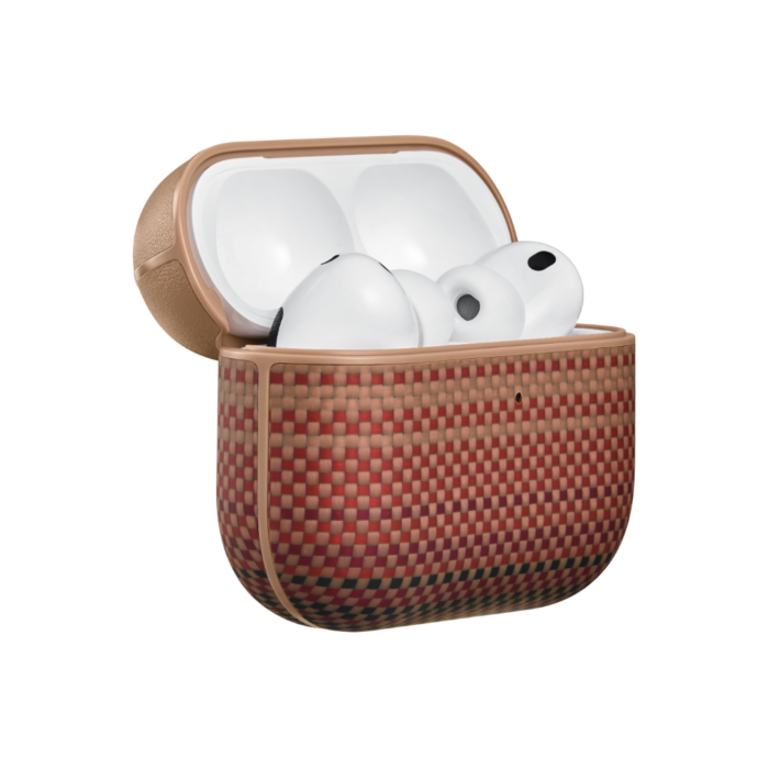 Magsafe Калъф за Apple AirPods Pro 3, Pitaka Aramid Fiber Magnetic Sunset Case, Кафяв - Image 3