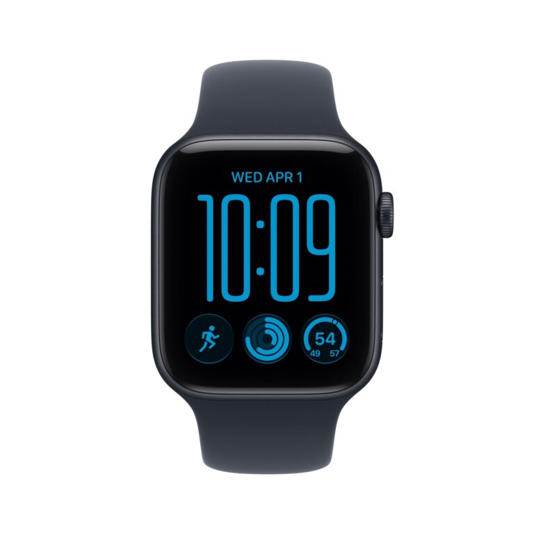 Apple Watch SE 3 GPS 44mm Midnight Aluminium Case with Navy Blue Sport Band