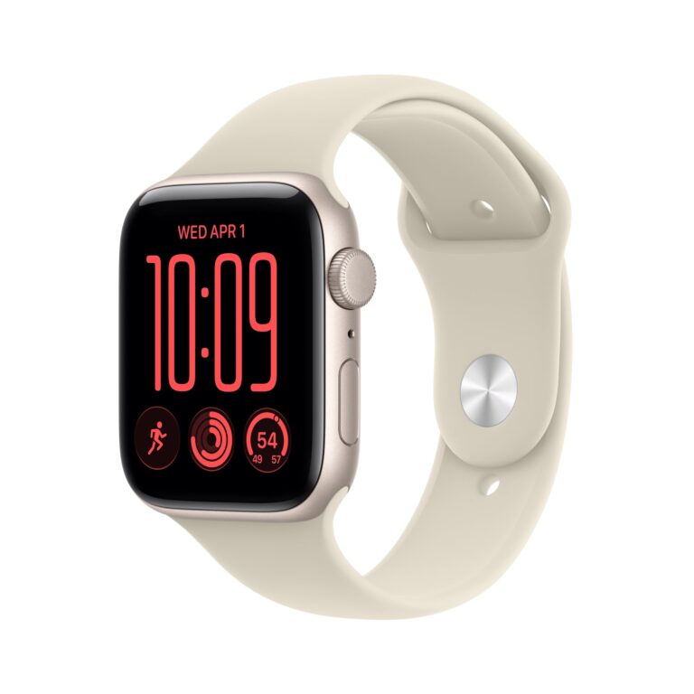 Apple Watch SE 3 GPS 44mm Starlight Aluminium Case with Sand Sport Band