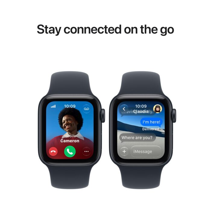 Apple Watch SE 3 GPS + Cellular 40mm Midnight Aluminium Case with Navy Blue Sport Band