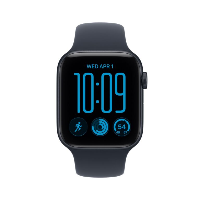 Apple Watch SE 3 GPS + Cellular 44mm Midnight Aluminium Case with Navy Blue Sport Band
