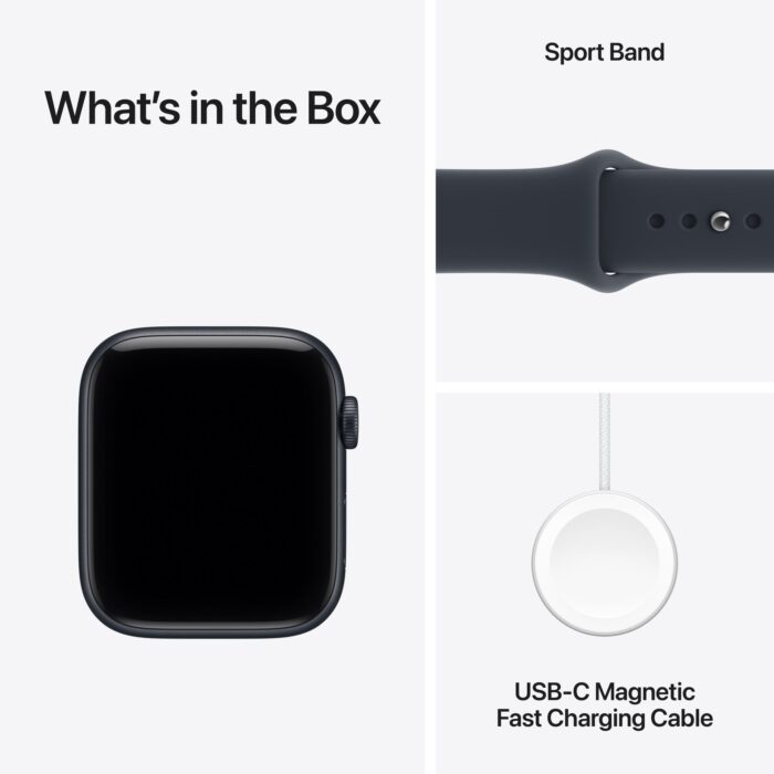 Apple Watch SE 3 GPS + Cellular 44mm Midnight Aluminium Case with Navy Blue Sport Band