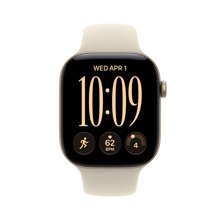 Apple Watch Series 12 GPS 46mm Light Gold Aluminium Case with Sand Sport Band