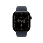 Apple Watch Series 12 GPS + Cellular 42mm Natural Titanium Case with Navy Blue Sport Band