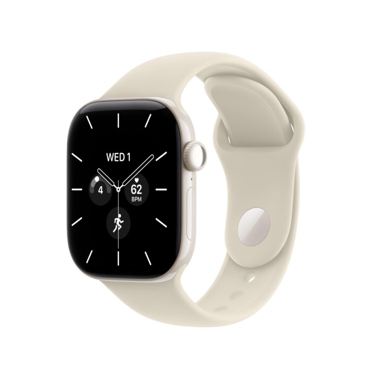 Apple Watch Series 12 GPS + Cellular 42mm Pearl White Ceramic Case with Sand Sport Band