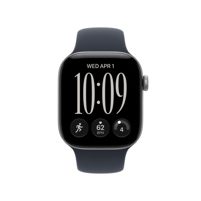 Apple Watch Series 12 GPS + Cellular 42mm Space Grey Aluminium Case with Navy Blue Sport Band