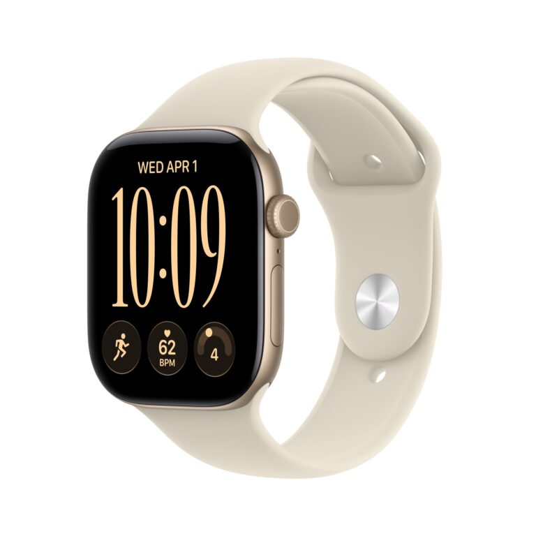 Apple Watch Series 12 GPS + Cellular 46mm Light Gold Aluminium Case with Sand Sport Band