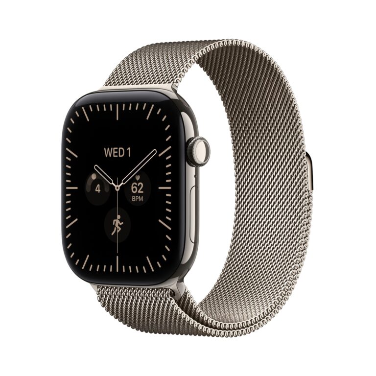Apple Watch Series 12 GPS + Cellular 46mm Natural Titanium Case with Natural Milanese Loop