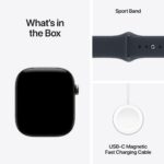 Apple Watch Series 12 GPS + Cellular 46mm Natural Titanium Case with Navy Blue Sport Band