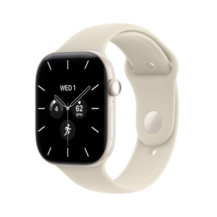Apple Watch Series 12 GPS + Cellular 46mm Pearl White Ceramic Case with Sand Sport Band