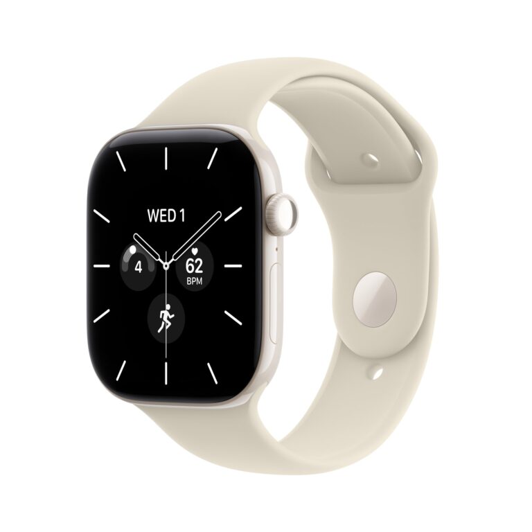 Apple Watch Series 12 GPS + Cellular 46mm Pearl White Ceramic Case with Sand Sport Band
