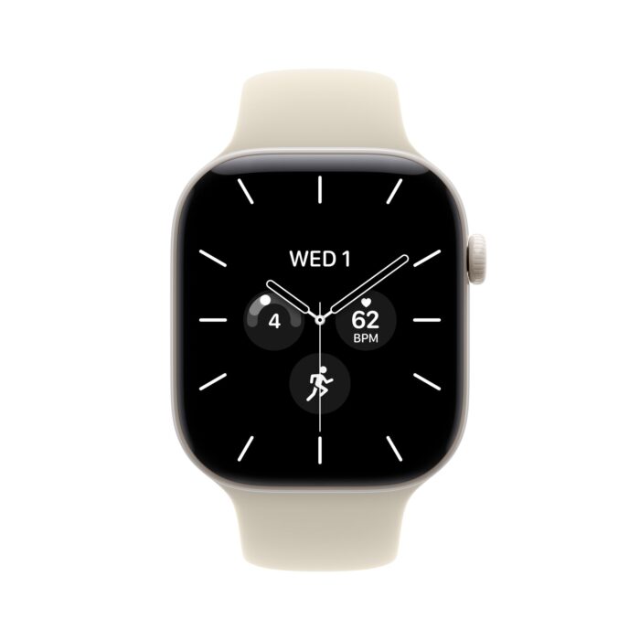 Apple Watch Series 12 GPS + Cellular 46mm Pearl White Ceramic Case with Sand Sport Band