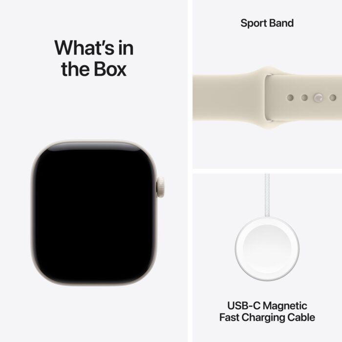 Apple Watch Series 12 GPS + Cellular 46mm Pearl White Ceramic Case with Sand Sport Band