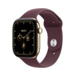 Apple Watch Series 12 GPS + Cellular 46mm Radiant Gold Titanium Case with Burgundy Sport Band