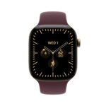 Apple Watch Series 12 GPS + Cellular 46mm Radiant Gold Titanium Case with Burgundy Sport Band