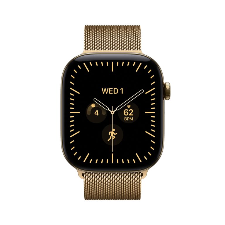 Apple Watch Series 12 GPS + Cellular 46mm Radiant Gold Titanium Case with Radiant Gold Milanese Loop