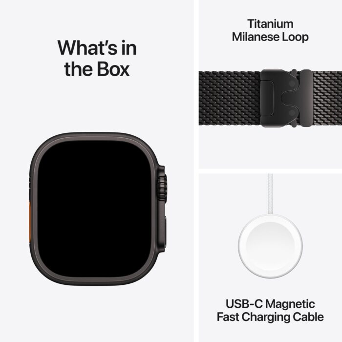 Apple Watch Ultra 4 GPS + Cellular 49mm Black Titanium Case with Black Titanium Milanese Loop
