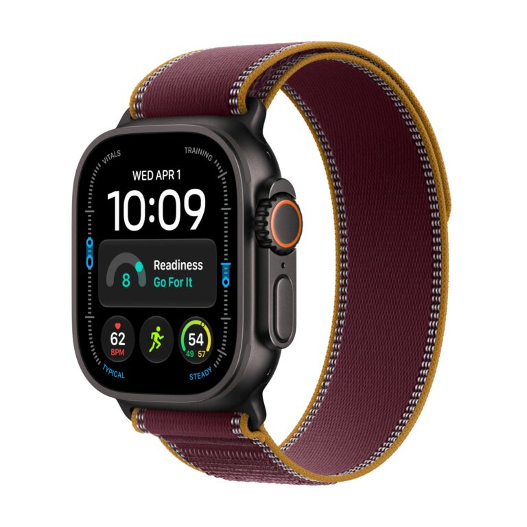 Apple Watch Ultra 4 GPS + Cellular 49mm Black Titanium Case with Burgundy Trail Loop