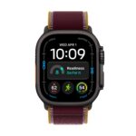 Apple Watch Ultra 4 GPS + Cellular 49mm Black Titanium Case with Burgundy Trail Loop
