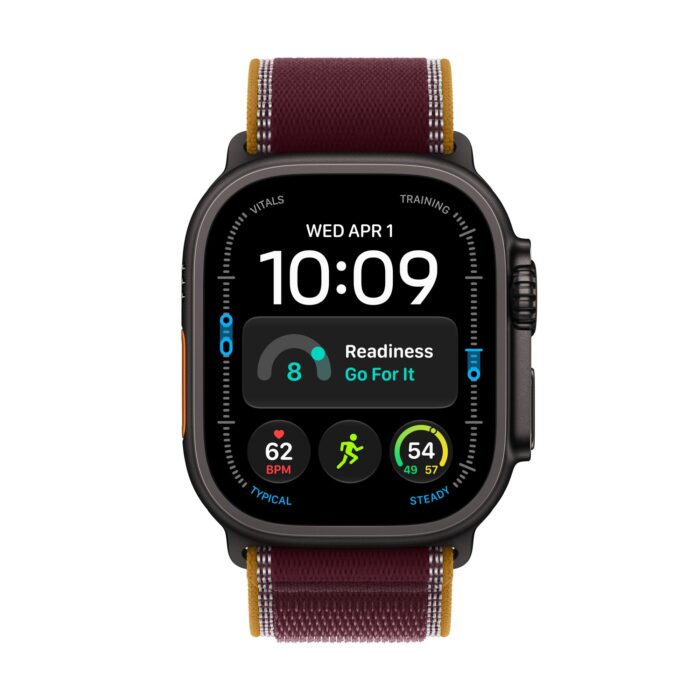 Apple Watch Ultra 4 GPS + Cellular 49mm Black Titanium Case with Burgundy Trail Loop
