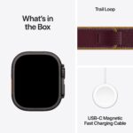 Apple Watch Ultra 4 GPS + Cellular 49mm Black Titanium Case with Burgundy Trail Loop