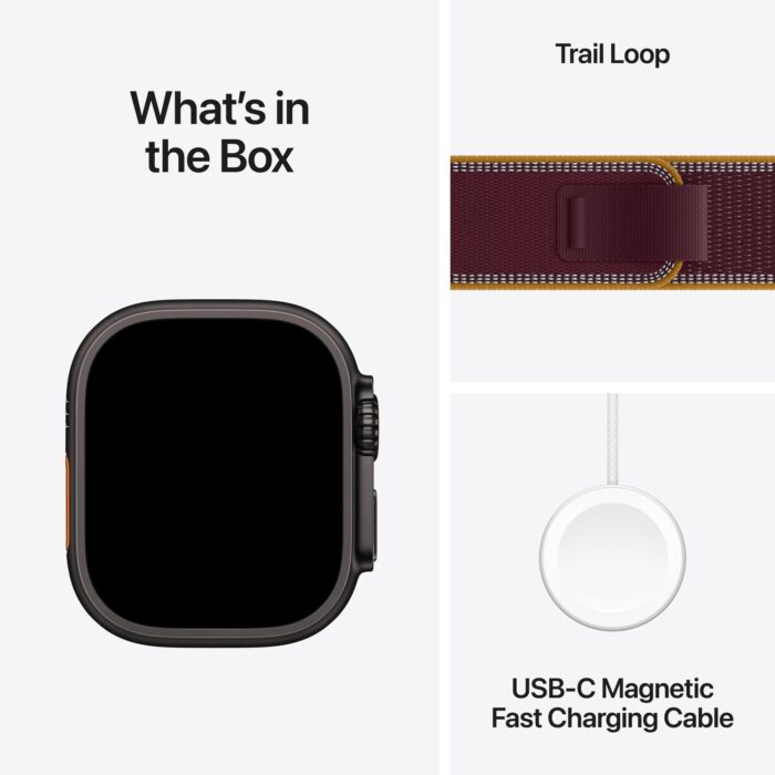 Apple Watch Ultra 4 GPS + Cellular 49mm Black Titanium Case with Burgundy Trail Loop