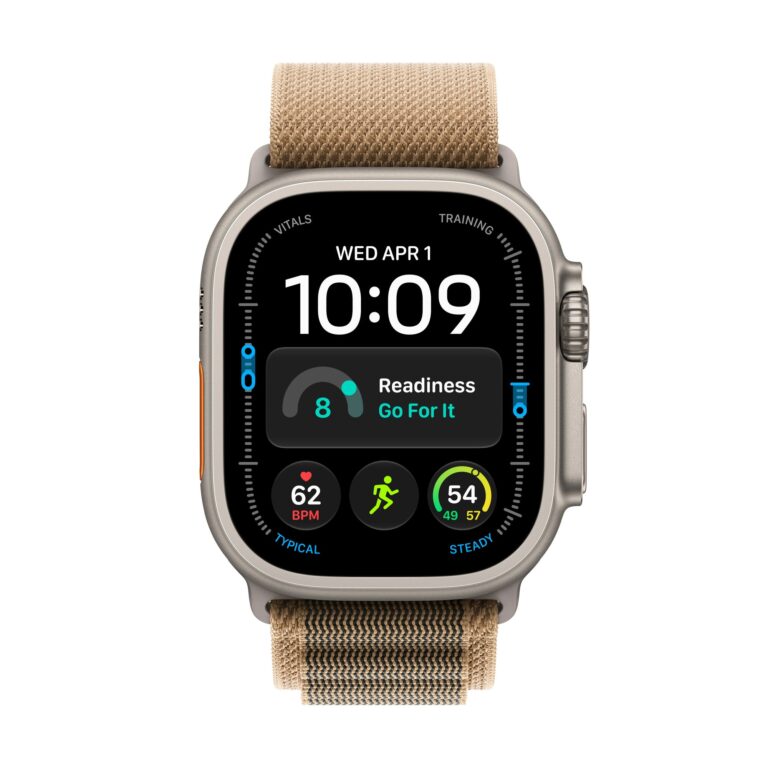 Apple Watch Ultra 4 GPS + Cellular 49mm Natural Titanium Case with Desert Alpine Loop