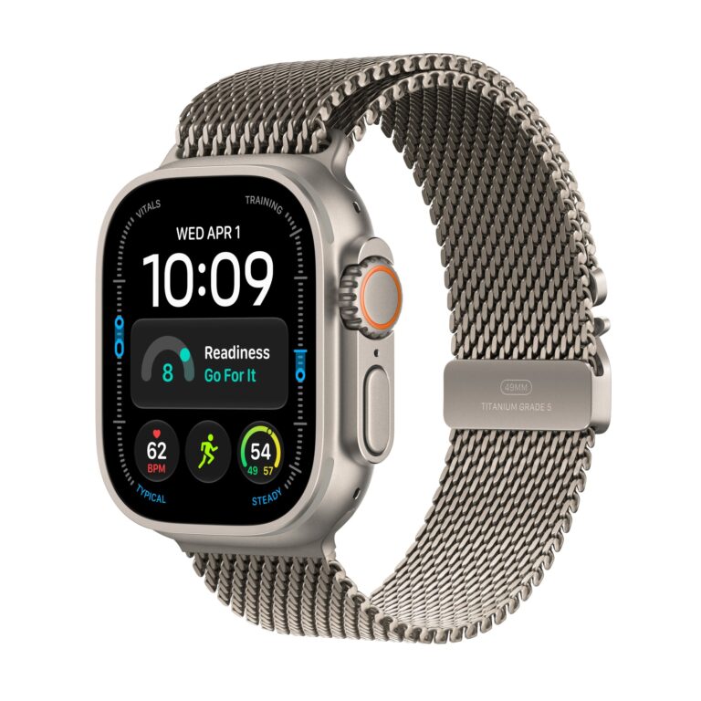 Apple Watch Ultra 4 GPS + Cellular 49mm Natural Titanium Case with Natural Titanium Milanese Loop