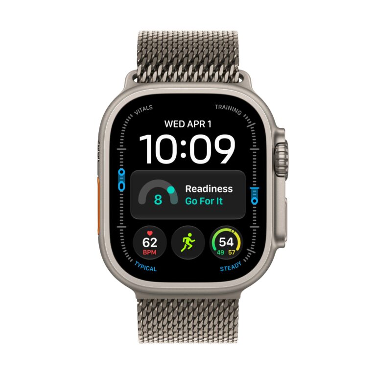 Apple Watch Ultra 4 GPS + Cellular 49mm Natural Titanium Case with Natural Titanium Milanese Loop