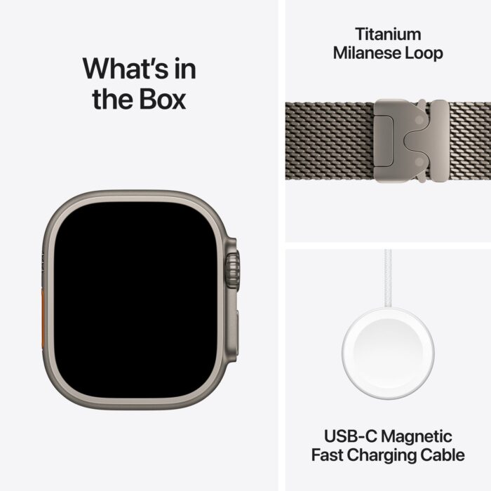Apple Watch Ultra 4 GPS + Cellular 49mm Natural Titanium Case with Natural Titanium Milanese Loop