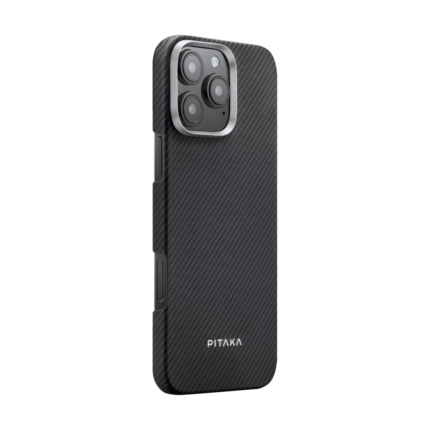 Magsafe Калъф за iPhone 16 Pro Max, Pitaka Military-Grade Protective Black/Grey Twill Case, Черен