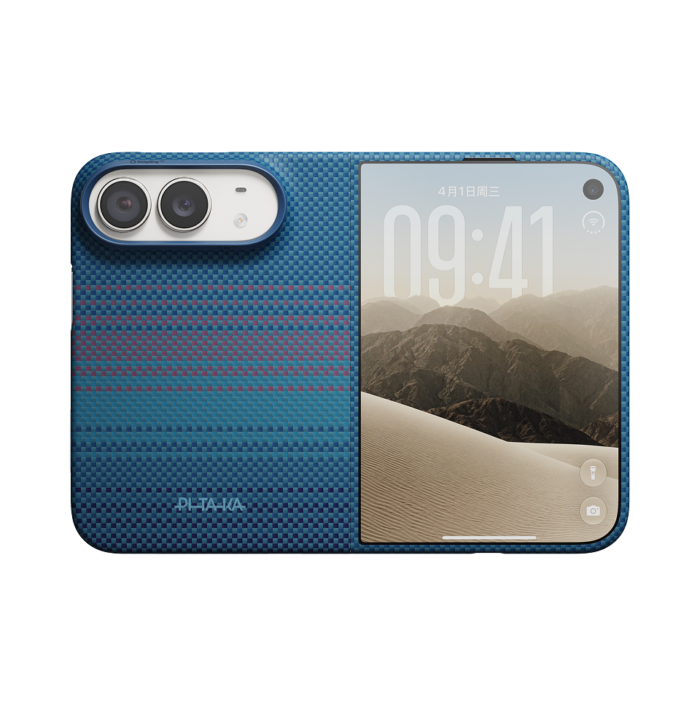 Magsafe Калъф за iPhone Duo, Pitaka Edge Case Moonrise2.0 1001 Nights Midnight-01, Син - Image 3