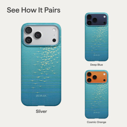 Magsafe Калъф за iPhone 17 Pro Max, Pitaka Edge Lucid Blue Case, Син