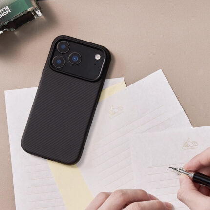 Magsafe Калъф за iPhone 17 Pro Max, Pitaka Aramid UltraGuard Black/Grey Case, Черен
