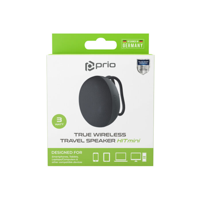 Prio 3W True Wireless Travel Speaker HIT Mini Сив - Image 4