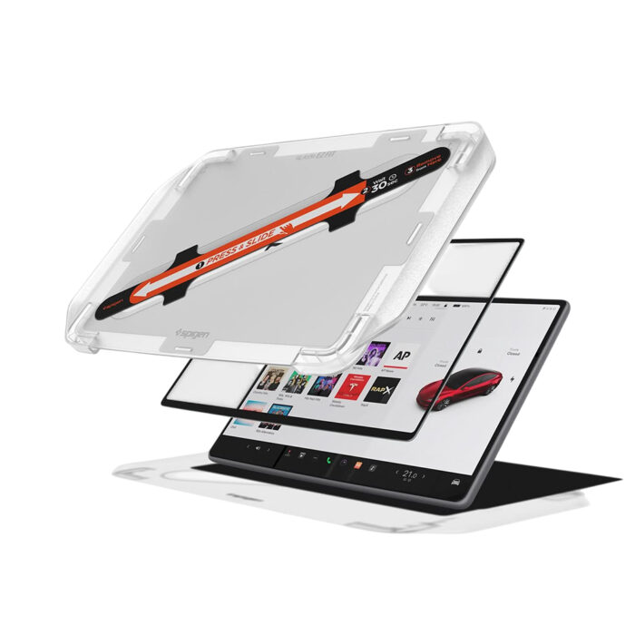 Протектор за екран за Tesla Model 3 и Model Y, Spigen Glas.tR EZ-FIT Anti-Glare Matte, 15,4″ - Image 3
