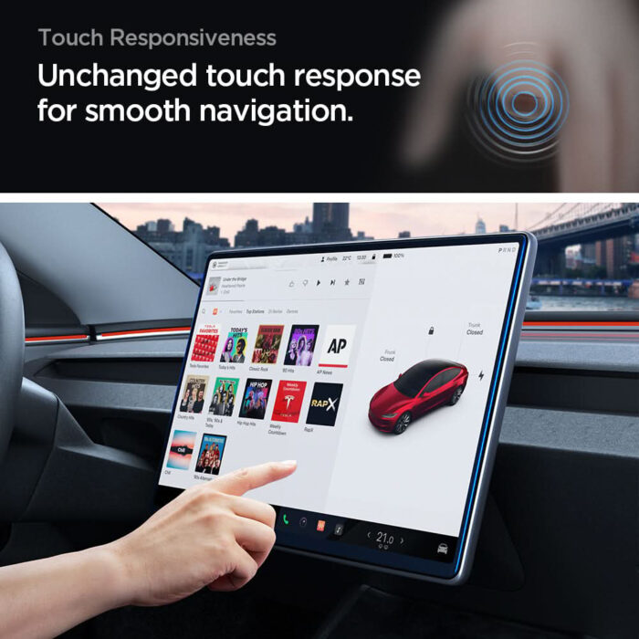Протектор за екран за Tesla Model 3 и Model Y, Spigen Glas.tR EZ-FIT Anti-Glare Matte, 15,4″ - Image 4