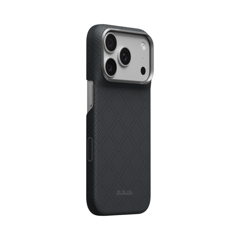 Magsafe Калъф за iPhone 18 Pro, Pitaka Edge Case Argyle Lava Black 01, Черен