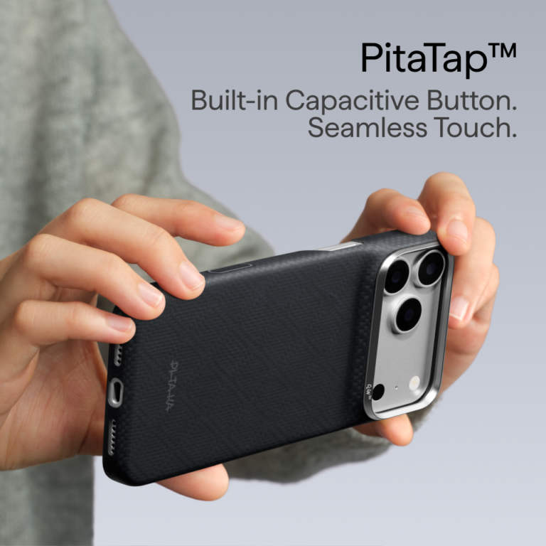 Magsafe Калъф за iPhone 18 Pro, Pitaka Edge Case Argyle Lava Black 01, Черен