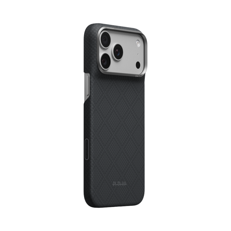 Magsafe Калъф за iPhone 18 Pro Max, Pitaka Edge Case Argyle Lava Black 01, Черен