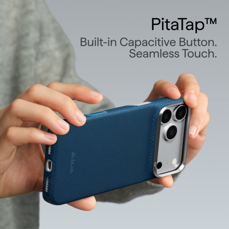 Magsafe Калъф за iPhone 18 Pro, Pitaka Edge Case Argyle Abyss Blue 02, Син