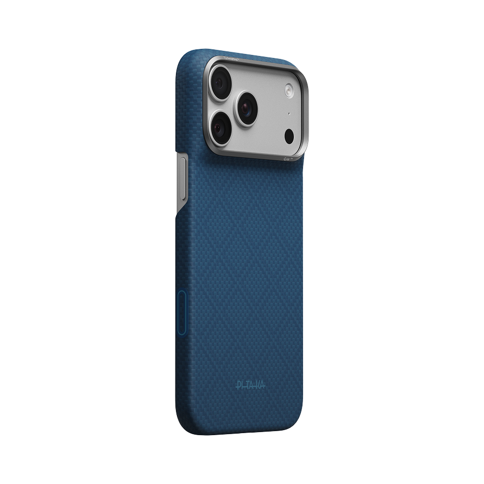 pitaka-ki1816pm-official-1 Magsafe Калъф за iPhone 18 Pro Max, Pitaka Edge Case Argyle Abyss Blue 02, Син