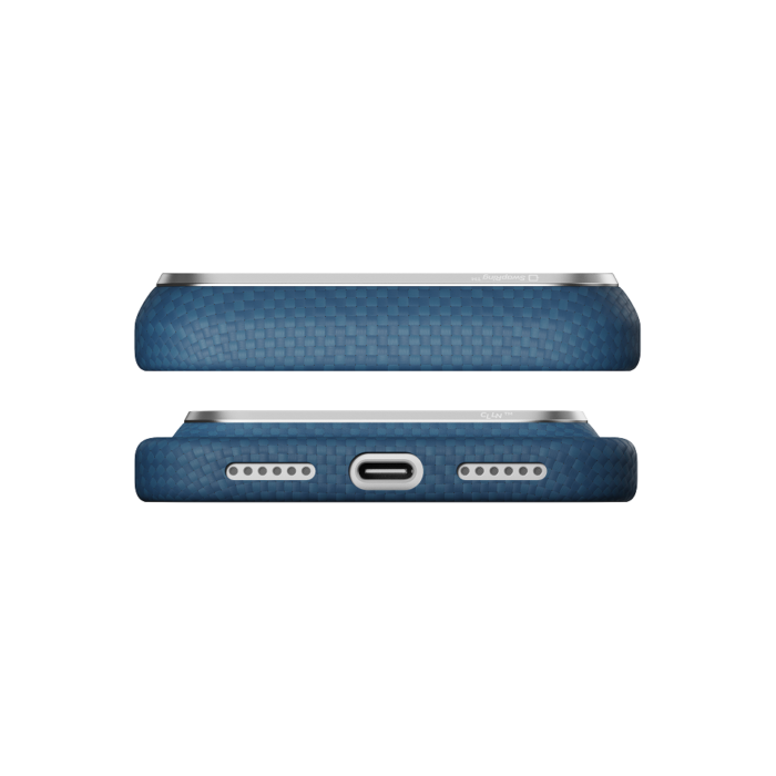 Magsafe Калъф за iPhone 18 Pro Max, Pitaka Edge Case Argyle Abyss Blue 02, Син