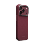 Magsafe Калъф за iPhone 18 Pro, Pitaka Edge Case Argyle Burgundy 03, Бордо