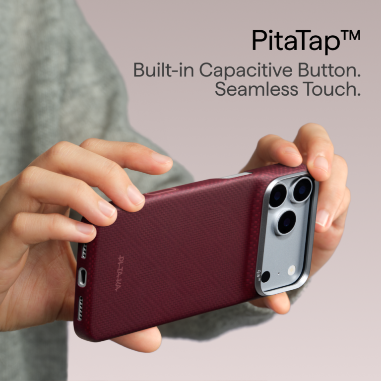 Magsafe Калъф за iPhone 18 Pro, Pitaka Edge Case Argyle Burgundy 03, Бордо