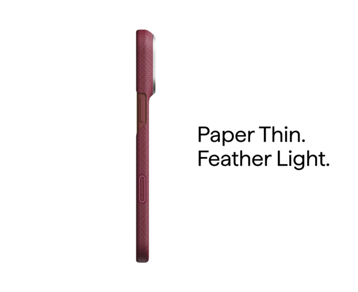 Magsafe Калъф за iPhone 18 Pro Max, Pitaka Edge Case Argyle Burgundy 03, Бордо
